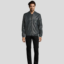 Load image into Gallery viewer, Noch Black Bomber Leather Jacket - Shearling leather