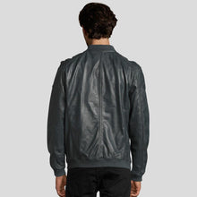 Load image into Gallery viewer, Noch Black Bomber Leather Jacket - Shearling leather