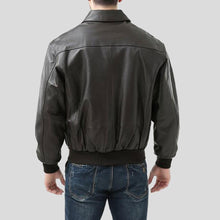 Load image into Gallery viewer, Wilt Black Bomber Leather Jacket - Shearling leather