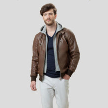 Load image into Gallery viewer, Bruce Brown Bomber Leather Jacket - Shearling leather