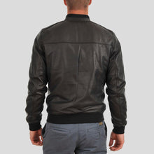 Load image into Gallery viewer, Tom Black Bomber Leather Jacket - Shearling leather