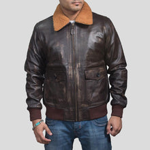 Load image into Gallery viewer, Kane Brown Bomber Leather Jacket - Shearling leather