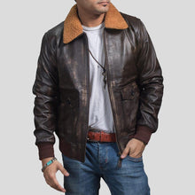 Load image into Gallery viewer, Kane Brown Bomber Leather Jacket - Shearling leather