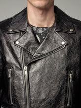 Load image into Gallery viewer, Black Leather Jacket - Shearling leather
