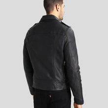 Load image into Gallery viewer, Lupe Black Removable Hooded Leather Jacket - Shearling leather