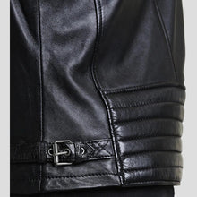 Load image into Gallery viewer, Lester Black Racer Leather Jacket - Shearling leather