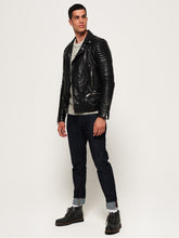 Load image into Gallery viewer, Black Leather Jacket - Shearling leather