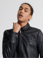 Load image into Gallery viewer, Black Leather Jacket - Shearling leather