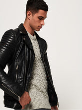 Load image into Gallery viewer, Black Leather Jacket - Shearling leather