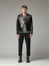 Load image into Gallery viewer, Black Leather Jacket - Shearling leather