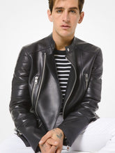 Load image into Gallery viewer, Black Leather Jacket - Shearling leather