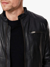 Load image into Gallery viewer, Black Leather Jacket - Shearling leather