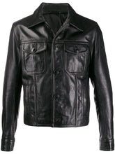 Load image into Gallery viewer, Black Leather Jacket - Shearling leather
