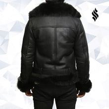 Load image into Gallery viewer, Men's Aviator Flying Jacket Real Shearling Sheepskin Toscana Flying Jacket Coat - Shearling leather