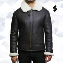 Load image into Gallery viewer, Men's Aviator RAF B3 shearling sheepskin Flying Bomber jacket - Shearling leather