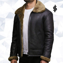 Load image into Gallery viewer, Men's Aviator RAF B3 shearling sheepskin Flying Bomber jacket - Shearling leather