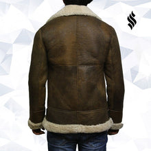 Load image into Gallery viewer, Men's Aviator Real Shearling Sheepskin Leather Bomber Flying Jacket - Shearling leather