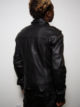 Load image into Gallery viewer, Black Leather Jacket - Shearling leather