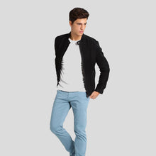 Load image into Gallery viewer, Rey Black Suede Leather Racer Jacket - Shearling leather