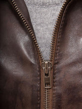 Load image into Gallery viewer, George Brown Removable Hooded Leather Jacket - Shearling leather