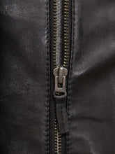 Load image into Gallery viewer, Jami Black Hooded Leather Jacket - Shearling leather