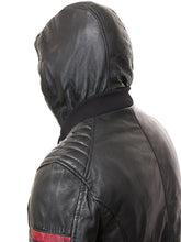 Load image into Gallery viewer, Jed Black Leather Jacket With Hood - Shearling leather