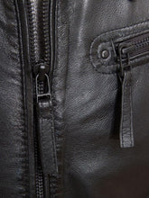 Load image into Gallery viewer, Jed Black Leather Jacket With Hood - Shearling leather