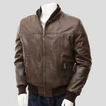 Load image into Gallery viewer, Mado Brown Removable Hooded Leather Jacket - Shearling leather