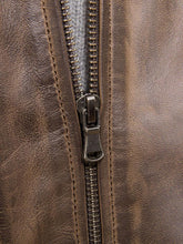 Load image into Gallery viewer, Rick Brown Removable Hooded Leather Jacket - Shearling leather