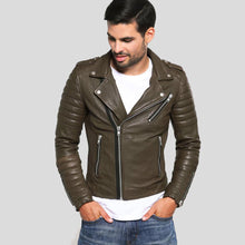 Load image into Gallery viewer, Carl Brown Motorcycle Leather Jacket - Shearling leather