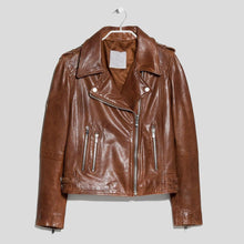 Load image into Gallery viewer, Emma Brown Motorcycle Leather Jacket - Shearling leather