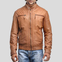 Load image into Gallery viewer, Luca Brown Motorcycle Leather Jacket - Shearling leather