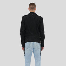Load image into Gallery viewer, Mytch Black Motorcycle Leather Jacket - Shearling leather