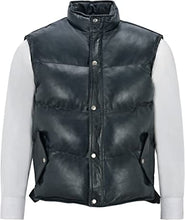 Load image into Gallery viewer, Men’s Lamb Puffer Leather Waistcoat - Shearling leather