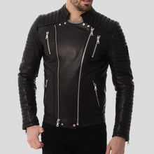 Load image into Gallery viewer, Dwite Black Quilted Leather Jacket - Shearling leather