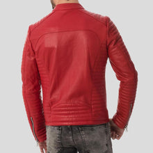 Load image into Gallery viewer, Gyles Red Quilted Leather Jacket - Shearling leather