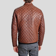 Load image into Gallery viewer, Hutch Brown Quilted Leather Jacket - Shearling leather