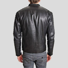 Load image into Gallery viewer, Iwan Black Quilted Genuine Leather Jacket - Shearling leather