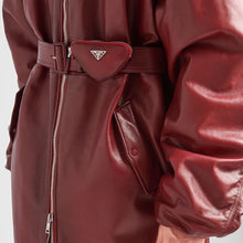 Load image into Gallery viewer, Women's Red Oversized Sheepskin Leather Bomber Jacket