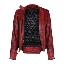 Load image into Gallery viewer, Women Red B3 Sheepskin Leather Biker Jacket