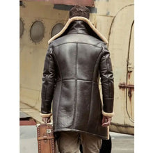 Load image into Gallery viewer, B3 Flight Sheepskin Aviator Long Mens Winter Coats Fur Bomber Leather Jacket