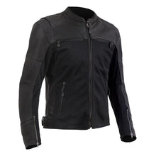 Load image into Gallery viewer, MOTORCYCLE LEATHER AND MESH BLACK RACING JACKET - Shearling leather