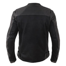 Load image into Gallery viewer, MOTORCYCLE LEATHER AND MESH BLACK RACING JACKET - Shearling leather
