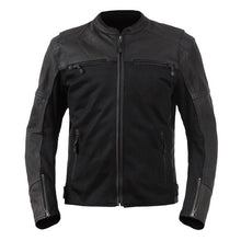 Load image into Gallery viewer, MOTORCYCLE LEATHER AND MESH BLACK RACING JACKET - Shearling leather