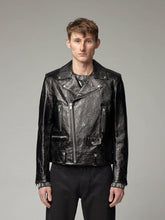 Load image into Gallery viewer, Black Leather Jacket - Shearling leather