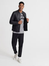 Load image into Gallery viewer, Black Leather Jacket - Shearling leather