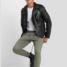 Load image into Gallery viewer, Wesley Black Quilted Leather Jacket - Shearling leather