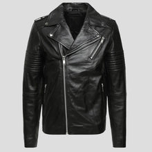 Load image into Gallery viewer, Wesley Black Quilted Leather Jacket - Shearling leather