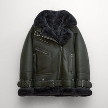 Load image into Gallery viewer, Women RAF Aviator Styled Lambskin Shearling Leather Jacket