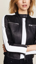 Load image into Gallery viewer, Michel Black Racer Leather Jackets - Shearling leather